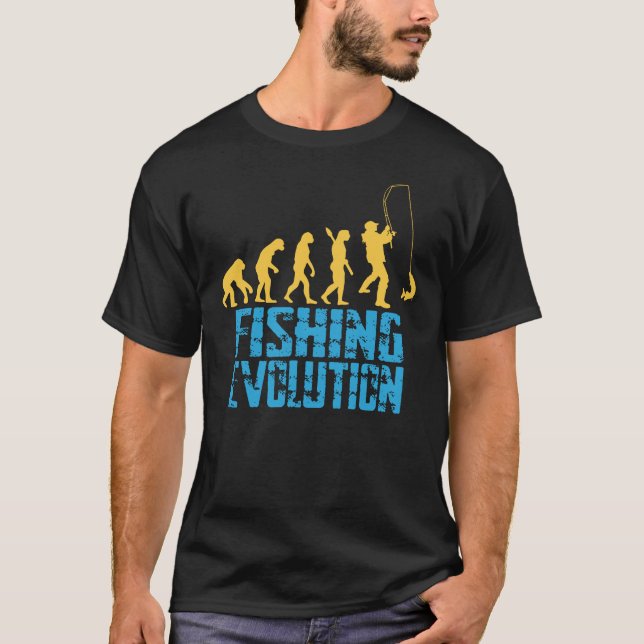 Camiseta Evolução da pesca: A Progressão Natural do Homem (Frente)