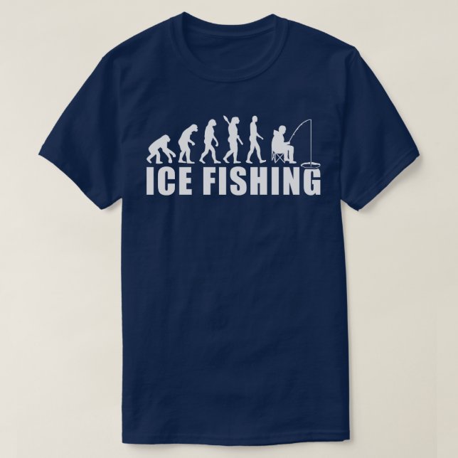 Camiseta Evolução Da Pesca Do Gelo 1 (Frente do Design)
