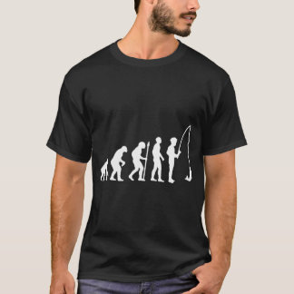 Camiseta Evolução da Pesca Nascido para ir pescar Forçado a