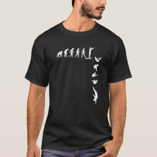Camiseta Evolução da plataforma de trampolim mergulho espor