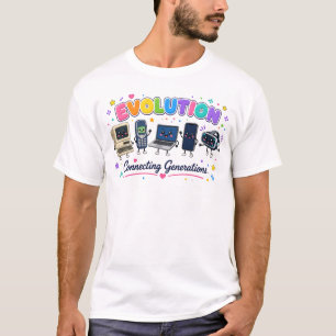 Camiseta Evolução da Tecnologia Conectando Gerações