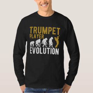 Camiseta Evolução da Trombeta Trombeta Jazz Partitura Músic