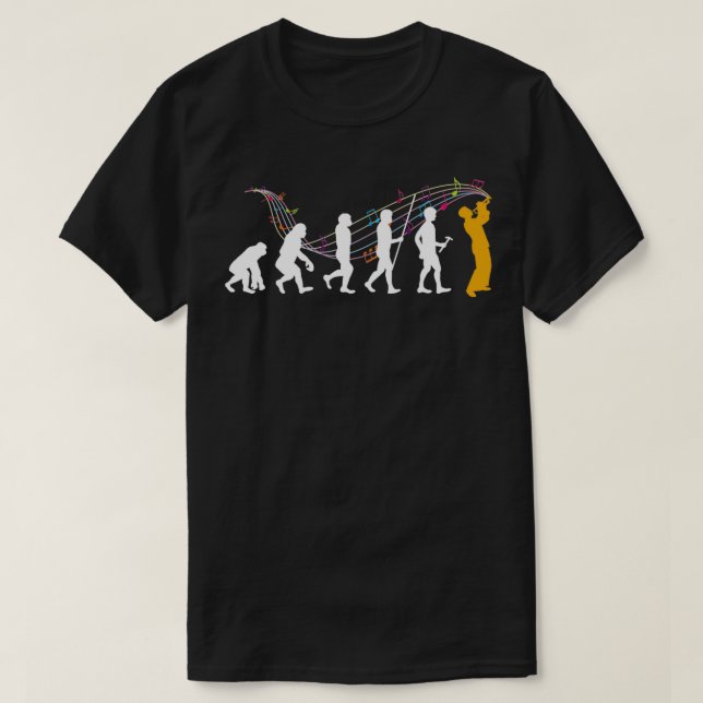 Camiseta Evolução Da Trompete De Trompetes (Frente do Design)