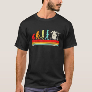 Camiseta Evolução de Baterista Engraçada Design Retro Vinta
