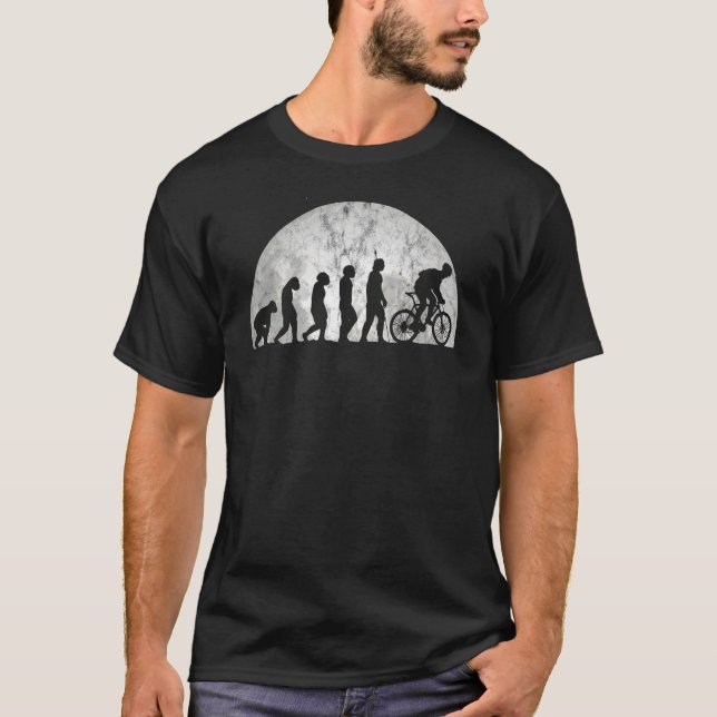 Camiseta Evolução De Biker Da Corrida De Moto Rodoviário (Frente)