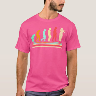 Camiseta Evolução de Flute Banda de Marcha Flutista Retro M