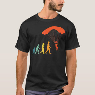 Camiseta Evolução de Paracaidistas Engraçados Paraquedas Re