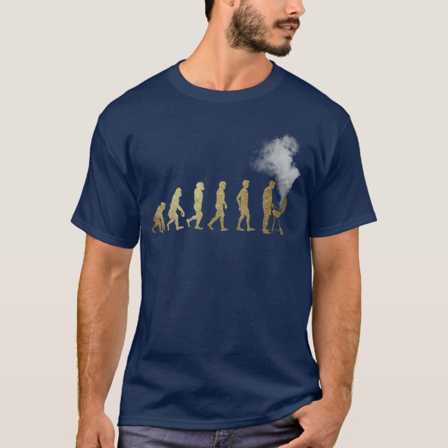 Camiseta Evolução de Presentes de Churrasco do Grill Master (Frente)