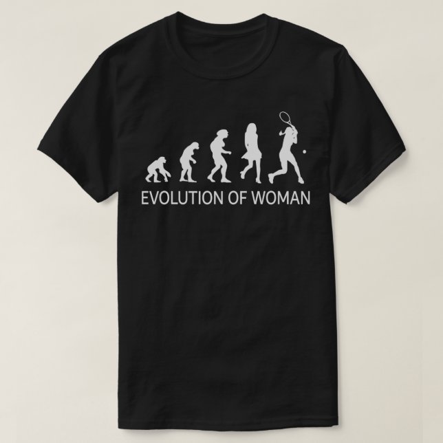Camiseta Evolução de Tênis de Jogadores de tênis Evolução e (Frente do Design)