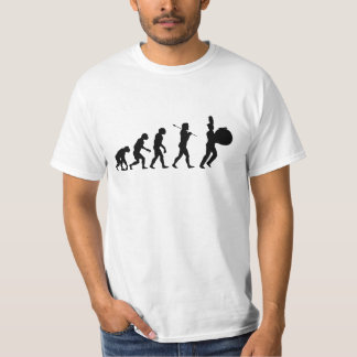 Camiseta Evolução de um baterista baixo (branco básico)