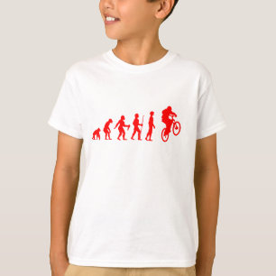 Camiseta Evolução Divertida de Humano para Salto de Ciclist
