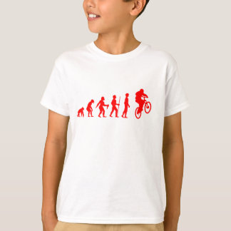 Camiseta Evolução Divertida de Humano para Salto de Ciclist