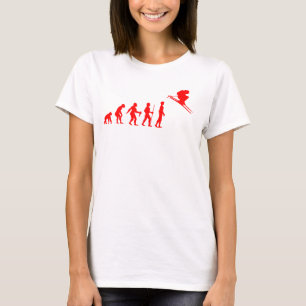 Camiseta Evolução Divertida do Humano para Esquiador