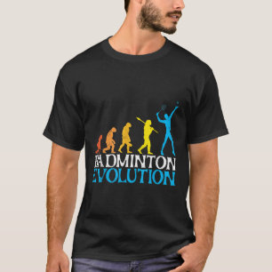 Camiseta Evolução do Badminton Macaco Jogador de Badminton 