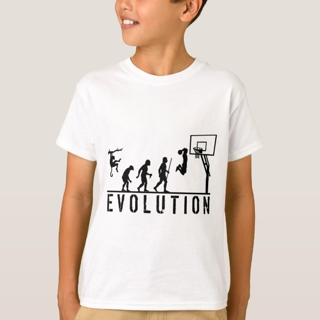 Camiseta Evolução do basquetebol do homem (Frente)