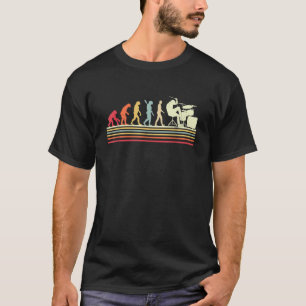 Camiseta Evolução do Baterista Arte Retro Legal Conjunto de