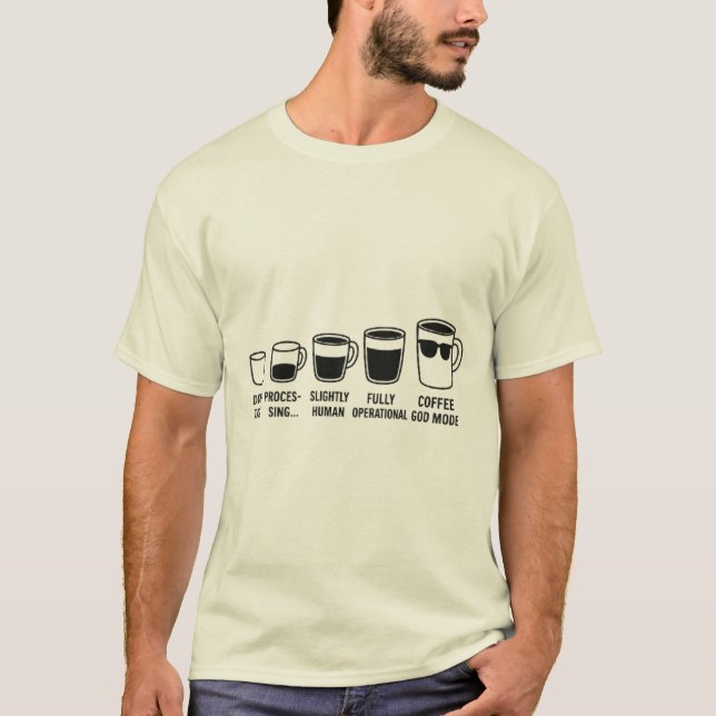 Camiseta Evolução do Café - Gráfico do Humor da Manhã Engra (Frente)