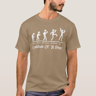 Camiseta Evolução do Cantor de Rock Engraçado para Música