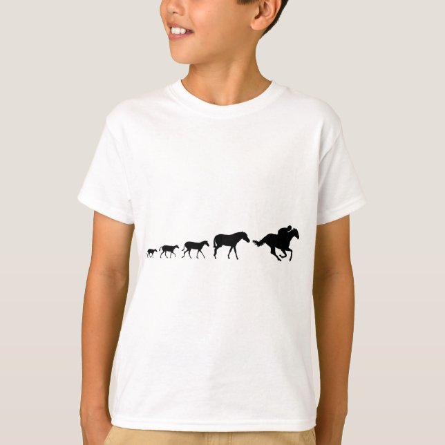Camiseta Evolução do cavalo de raça (Frente)