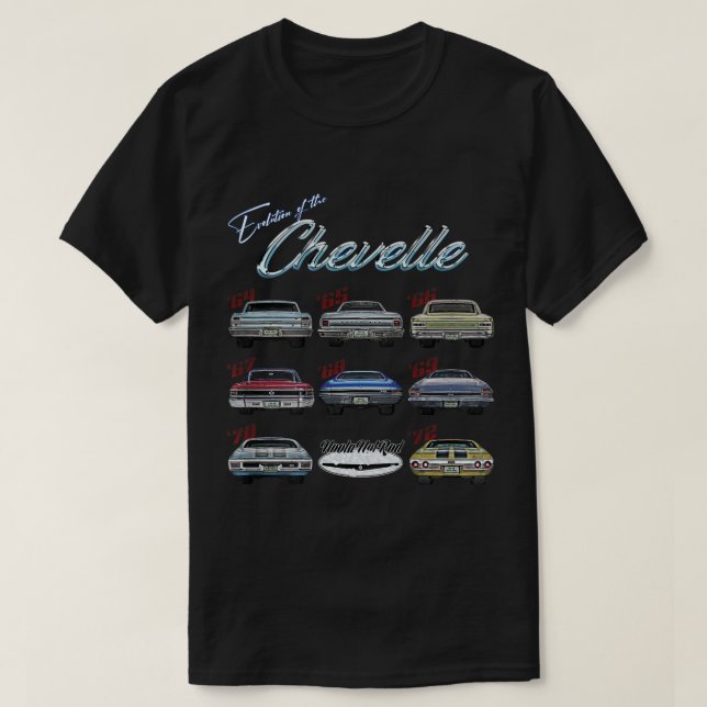 Camiseta Evolução do Chevelle,SS,Hotrod,Muscle Car,SS4 (Frente do Design)