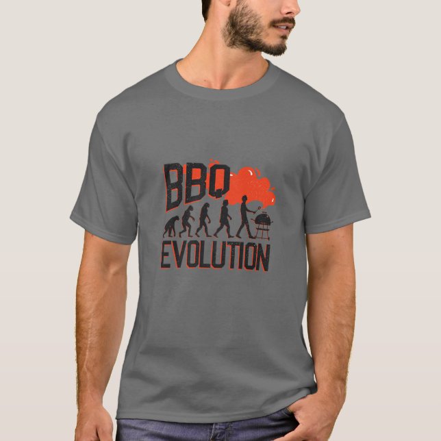 Camiseta Evolução do churrasco | Piada Engraçada de Churras (Frente)