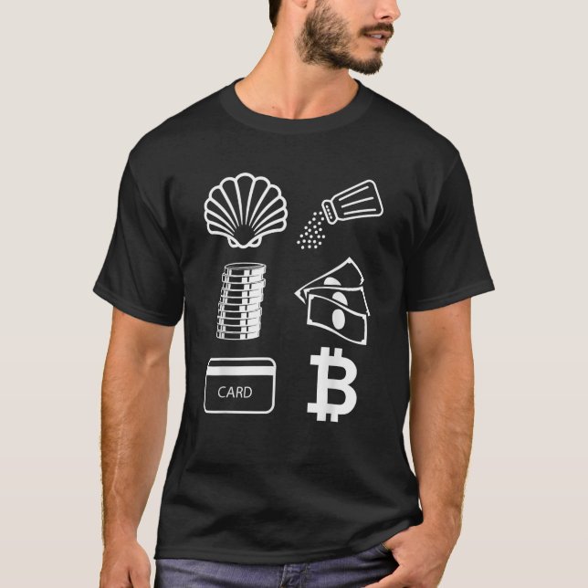 Camiseta Evolução do dinheiro cripto criptomoeda bitcoin b (Frente)