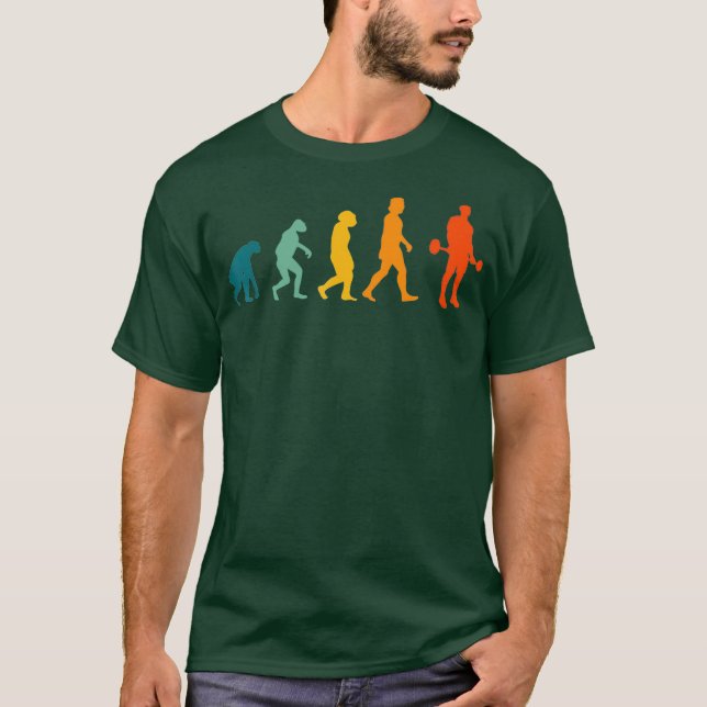 Camiseta Evolução do elevador de peso Levantamento de peso (Frente)