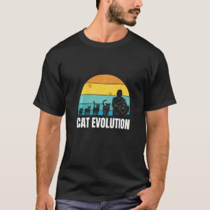 Camiseta Evolução do Gato Gráfico Retro para Dono de Pet