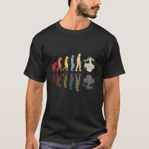 Camiseta Evolução do homem Banda de Bateria Retro Baterista