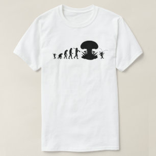 Camiseta Evolução do Homem & Barata Gráfico Divertido de Ev