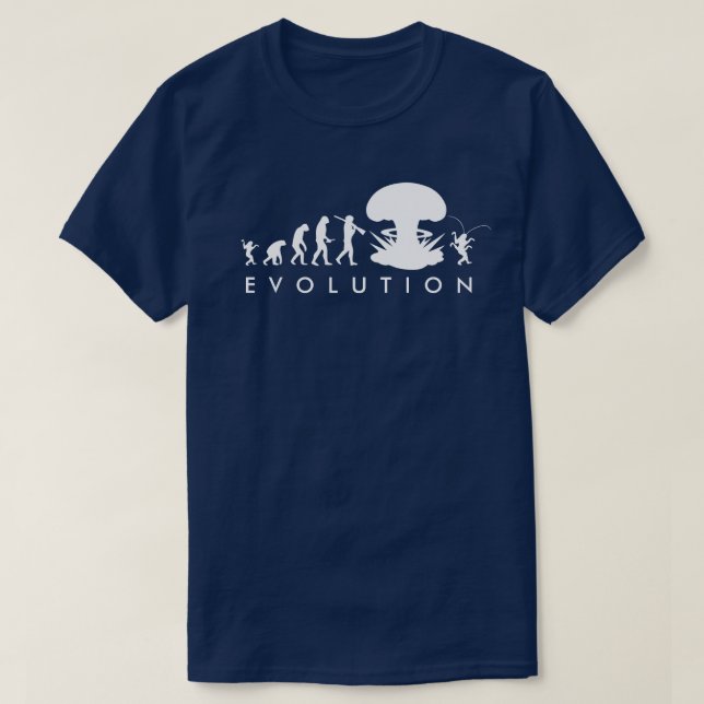 Camiseta Evolução do Homem e da Barata Gráfico de Evolução  (Frente do Design)