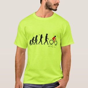 Camiseta Evolução do Homem em esportista ciclista