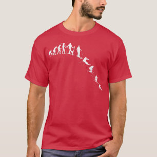 Camiseta Evolução do Homem em Evolução do Esqui como esquia