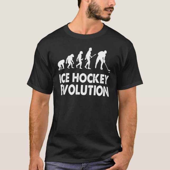 Camiseta Evolução Do Hóquei No Gelo Dos Homens De Hóquei No (Frente)