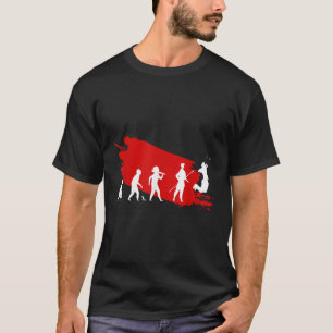 Camiseta Evolução do Jogador de Badminton Treinador de Espo