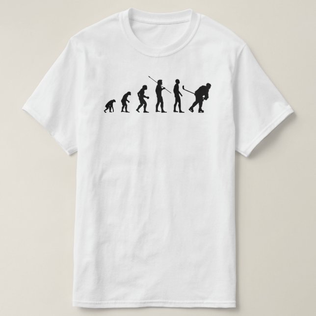 Camiseta Evolução do Jogador de Hóquei no Gelo Meme Bv (Frente do Design)