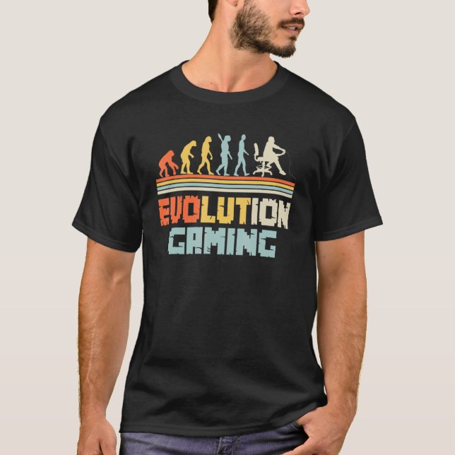 Camiseta Evolução Do Jogador De Videos games De Jogos Do Pr (Frente)