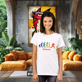 Camiseta Evolução do Karate Silhueta Design de Artes Marcia