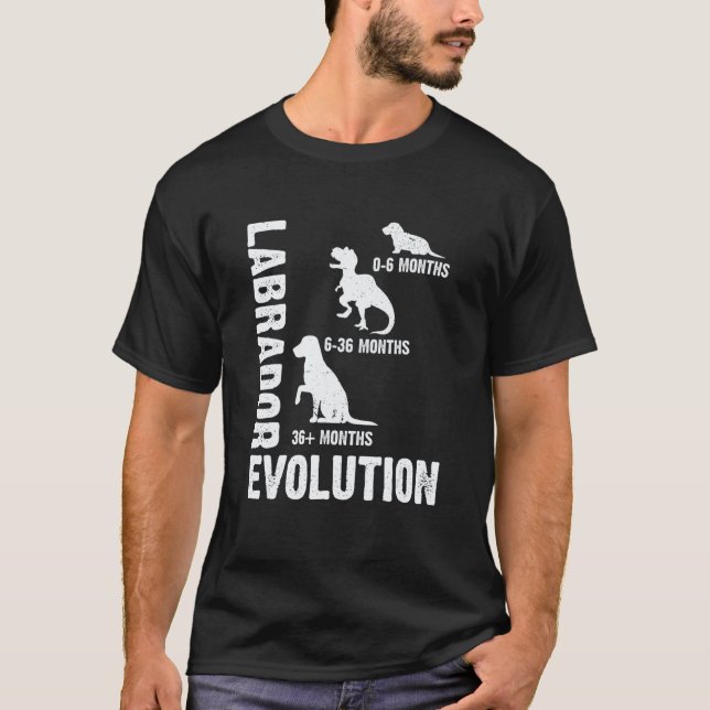 Camiseta Evolução do Labrador Retriever para um Dono de Cac (Frente)