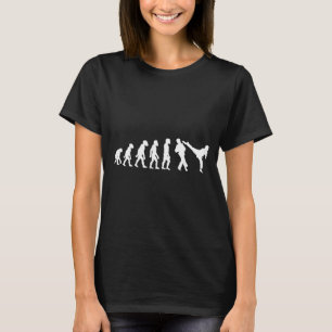 Camiseta Evolução do Lutador de Taekwondo Humano Engraçado