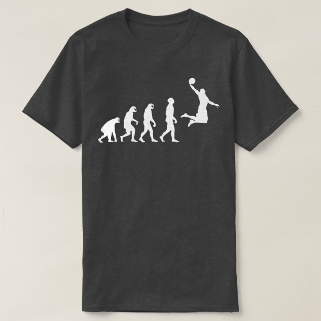 Camiseta Evolução do Macaco-Macaco até à Jogada de Basquete (Frente do Design)