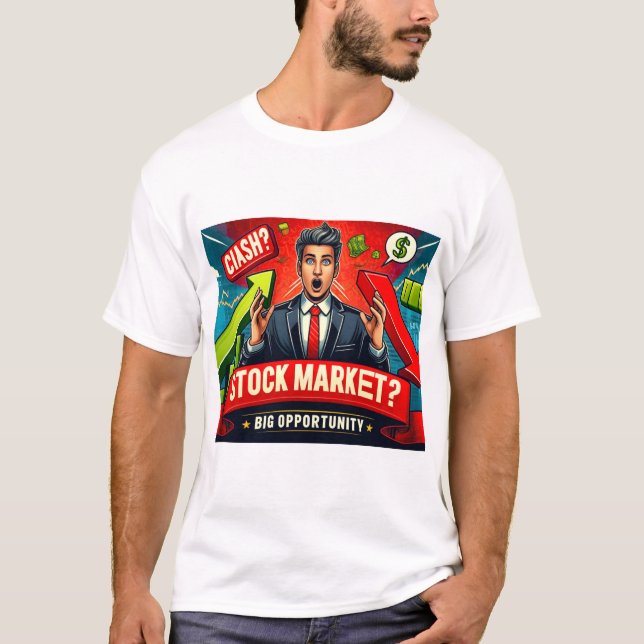 Camiseta Evolução do mercado de ações (Frente)