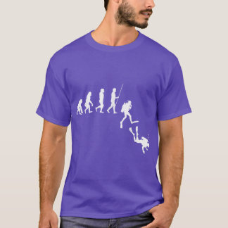 Camiseta Evolução do Mergulho Diversão Mergulhador Vida Oce