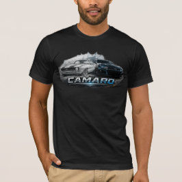 Camiseta Evolução do Músculo do Camaro Clássico ao Moderno