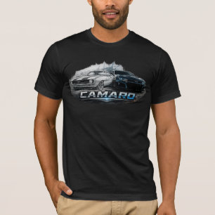 Camiseta Evolução do Músculo do Camaro Clássico ao Moderno