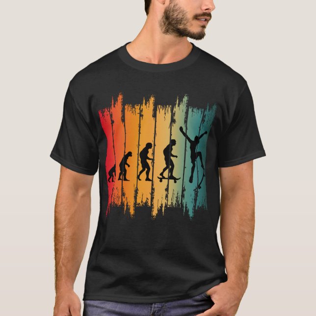 Camiseta Evolução Do Patinador De Skate (Frente)