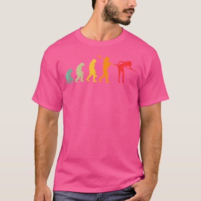 Camiseta Evolução do Pool de Sinuca Muito Divertida Para Qu (Frente)
