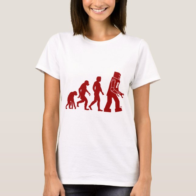 Camiseta Evolução do robô do homem no robô (Frente)