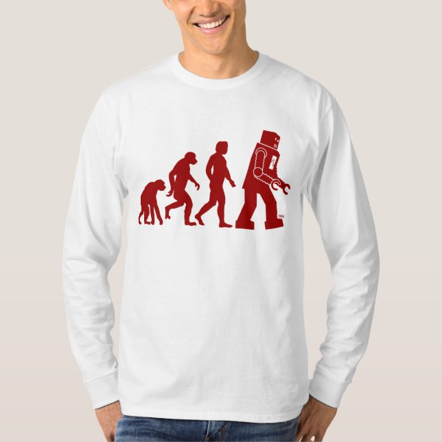 Camiseta Evolução do robô do homem no robô (Frente)