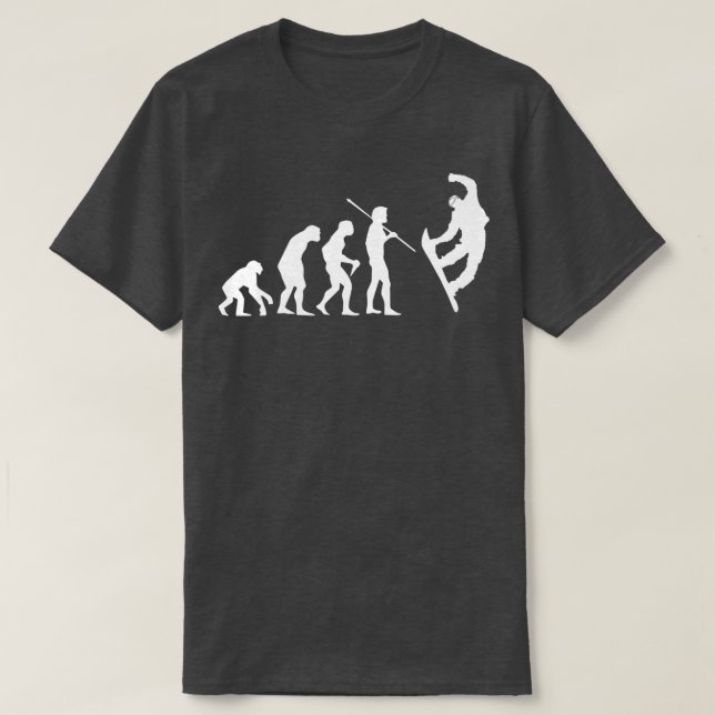 Camiseta Evolução do Snowboard para Homens Mulheres e Crian (Frente do Design)